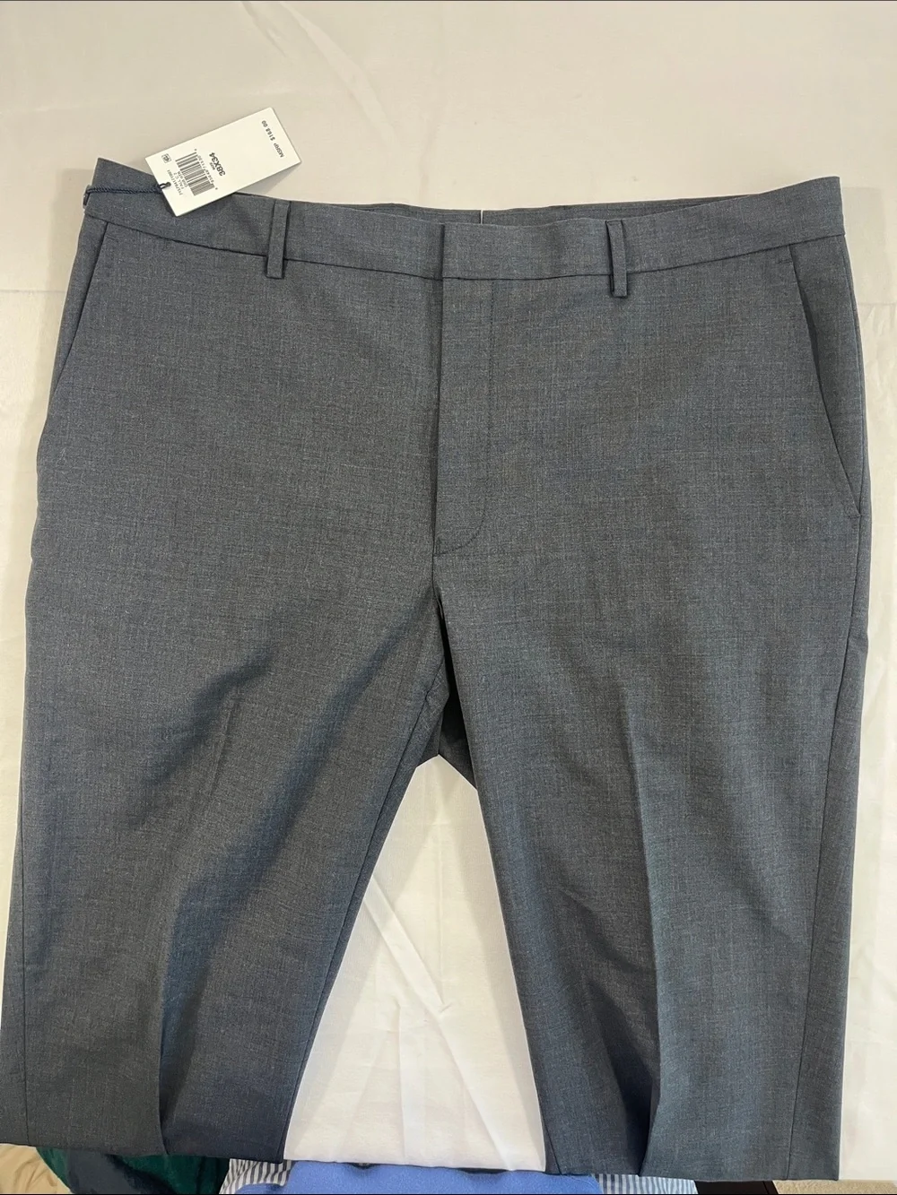 Polo Stretch Slim-Fit Gray Dress Pants 38x34 NWT - Flat Front, Cuffed